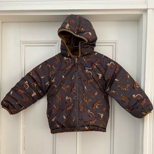 Patagonia Toodler 4T Reversible Woodland Creatures Puffer